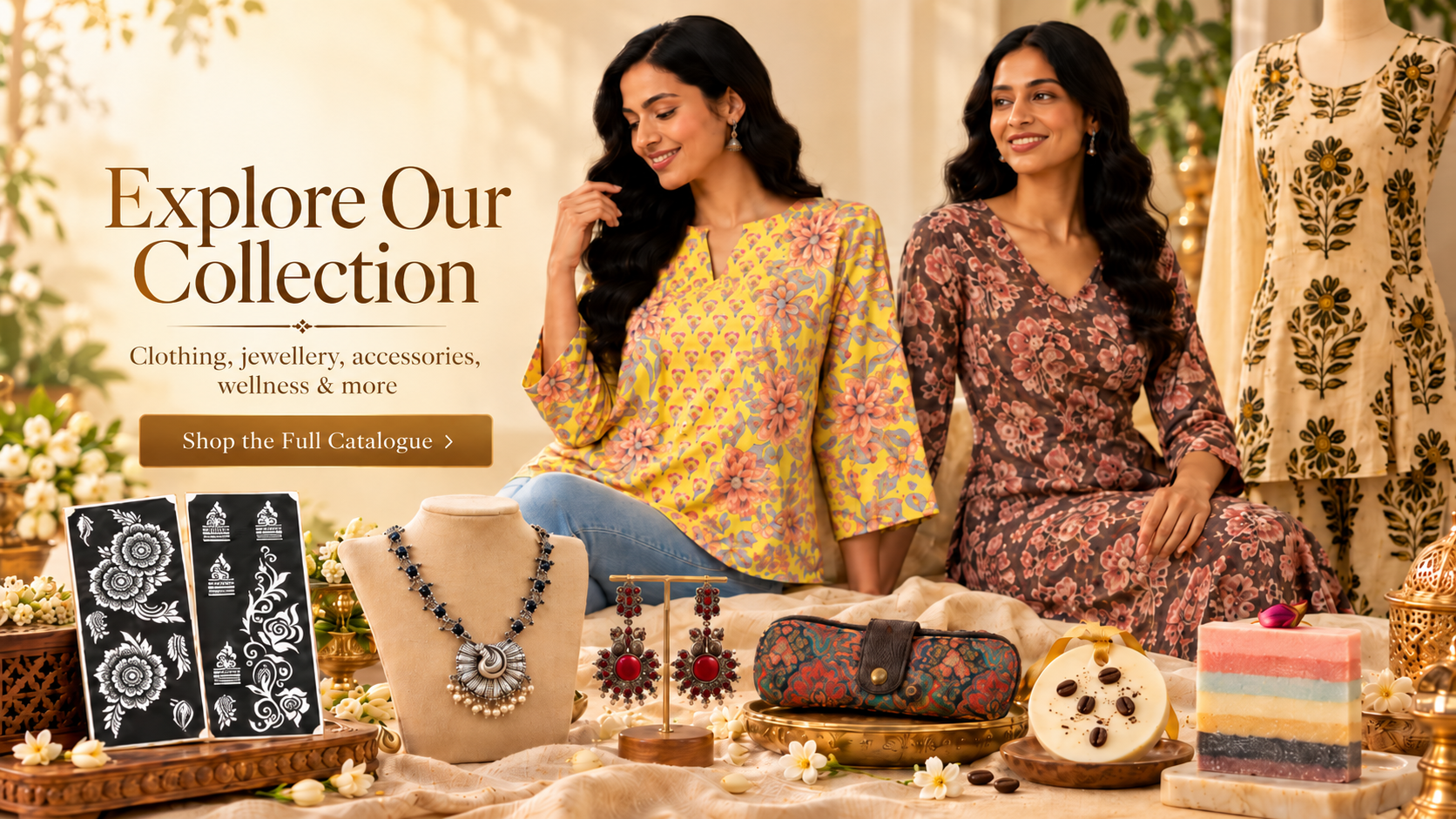 Explore the full House of Svara catalogue — clothing, jewellery, accessories, wellness and more
